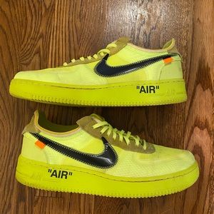 Off white nike air forces volt gold
